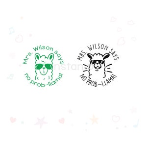 Custom Stamps, Self Inking Teacher Stamps,Personalized Teacher Stamp,Custom Pre-inked Stamps,Funny Teacher Stamps for Grading,no prob-llama!