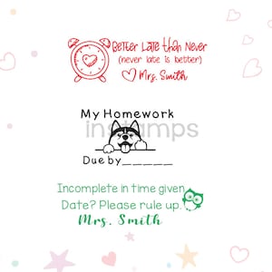 Custom Teacher Stamps,Teacher Stamps,Personalized Homework Stamp,Custom Name Stamps,Custom Pre-inked Stamps,Teacher Gift,45x15mm