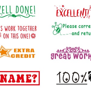 Custom Teacher Stamps,Teacher Gift,Personalized Homework Stamp,Custom Classroom Stamps,Custom Pre-inked Stamps,45x15mm