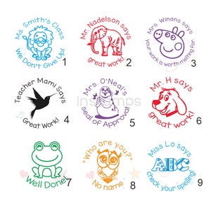 Custom Teacher Stamp,Personalized Name Teacher Stamps,Gift Stamp,Comment,Classroom Stamps,Homework Tools,Cute Designs