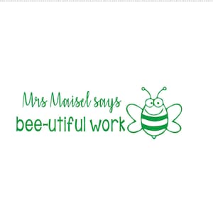 Custom Stamps,Teacher Stamps,Personalized Teacher Stamp,Custom Pre-inked Stamps,Teacher Gift,Cute bee,Beeutiful Work,Rectangle TeacherStamps