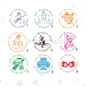 Custom Teacher Stamp,Personalized Name Teacher Stamps,Gift Stamp,Comment,Classroom Stamps,Homework Tools,Cute Designs