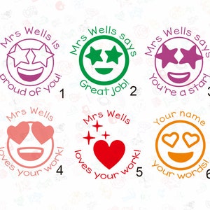 Benutzerdefinierte Bild Stempel, Personalisierter Name Lehrer Stempel, Benutzerdefinierte Lehrer Geschenk Stempel, Lehrer Kommentar Stempel, Klassenzimmer Stempel, Lächeln Gesicht,Stern Augen