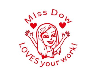 Custom Bitmoji Stamps,Teacher Bitmoji Gifts,Custom Emoji Bitmoji,Personalized Bitmoji Stamps,Pre-inked,Gift for Her,Any Language,Any Clipart