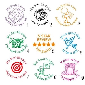 Custom Teacher Stamp,Personalized Name Teacher Stamps,Gift Stamp,Comment,Classroom Stamps,Homework Tools,Cute Designs