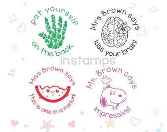 Custom Stamps, Teacher Stamps,Personalized Teacher Stamp,Custom Pre-inked Stamps,Teacher Stamps for Grading,Awesome Work