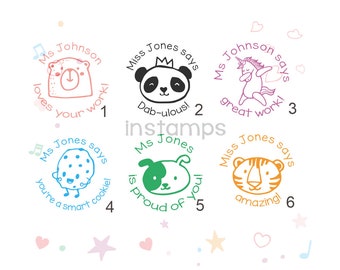 Custom Teacher Stamp,Personalized Teacher Stamps for Classroom,Custom Teacher Gift Stamp,Teacher Comment Stamps, Smart Cookie