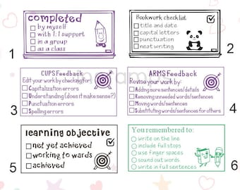 All-Custom Checklist Stamps,Teacher Stamps,Personalized Checklist Stamps,Custom Homework Stamps,Classroom, Custom Pre-inked Stamps,60x30mm