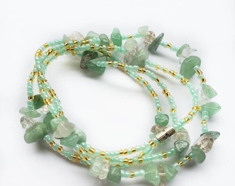 Collana per la vita con perline in avventurina: catenina colorata per il ventre
