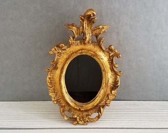 Reuge Music Box Gold Mirror Gilt Rococo Ornate Wall Mirror Switzerland C'est Magnifique Vintage