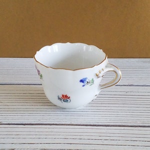 Meissen Demitasse Cup Porcelain Scattered Flowers Antique