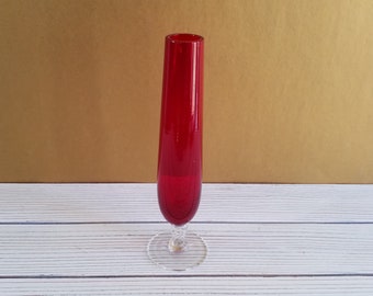 Ruby Red Glass Vase Bud Vase