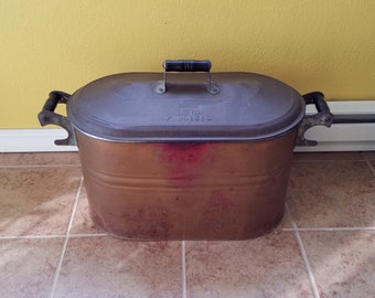 Copper Wash Tub Boiler Primitive Farmhouse Antique