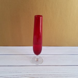 Ruby Red Glass Vase Bud Vase