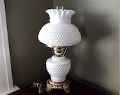 Fenton White Milk Glass Hobnail Lamp Vintage Lighting