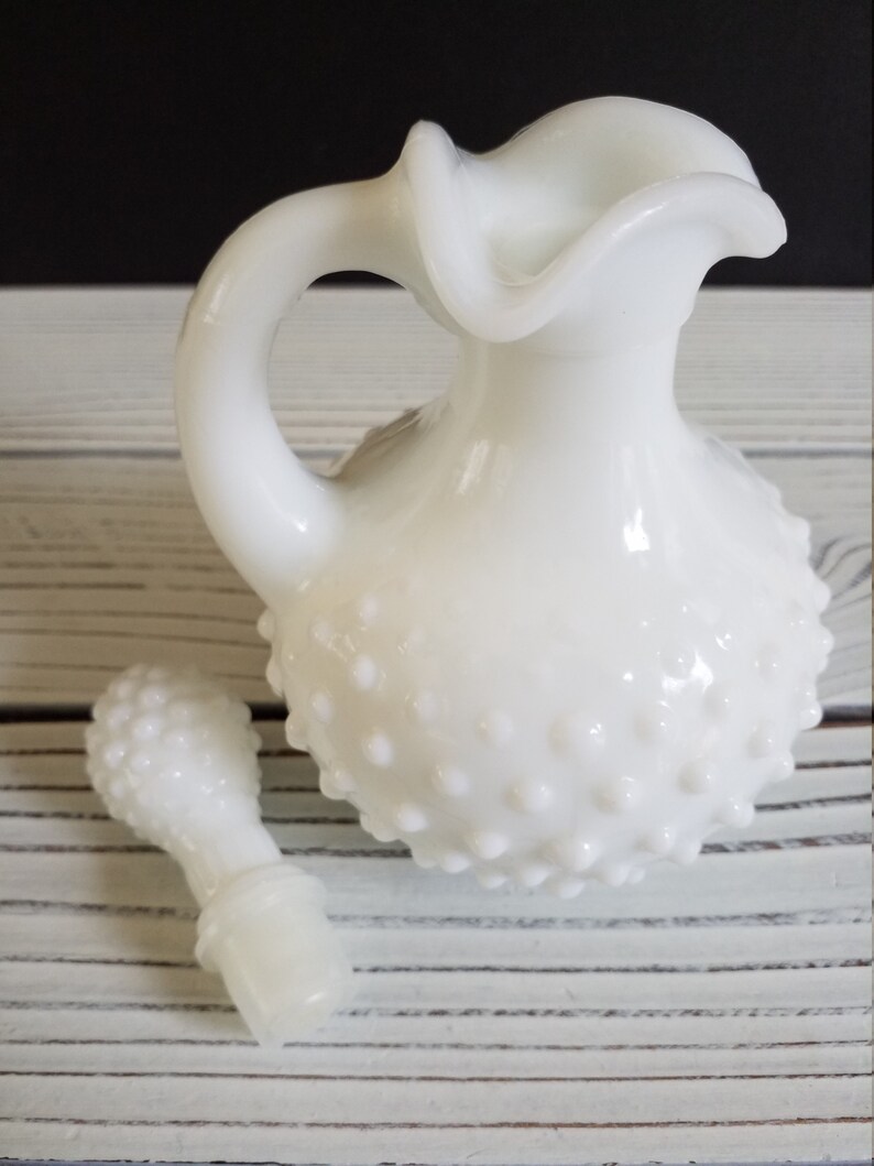 Milk Glass Avon Hobnail Mini Pitcher Vase Etsy