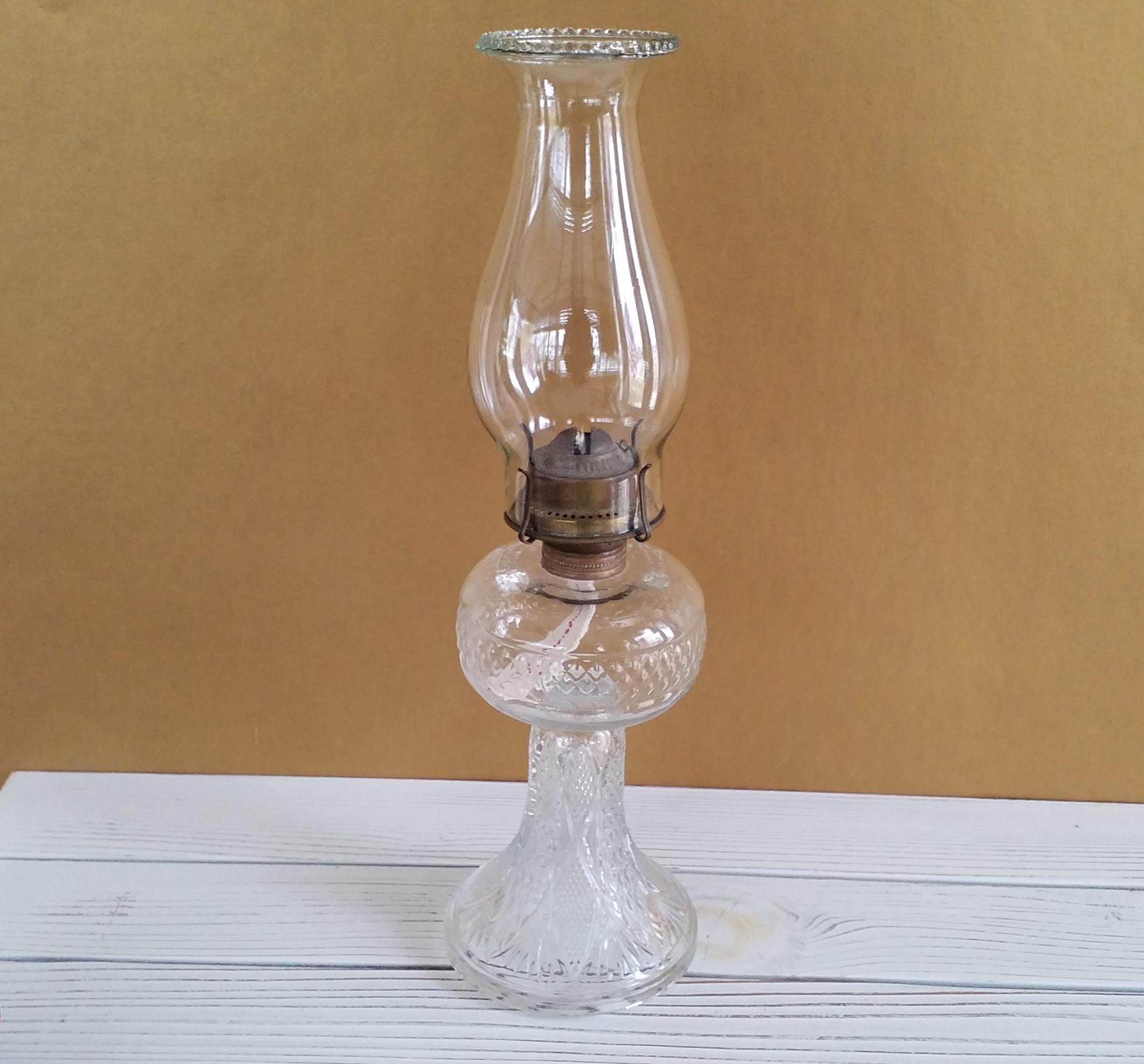 Antique Oil Lamp Plume And Atwood Clear Cut Glass