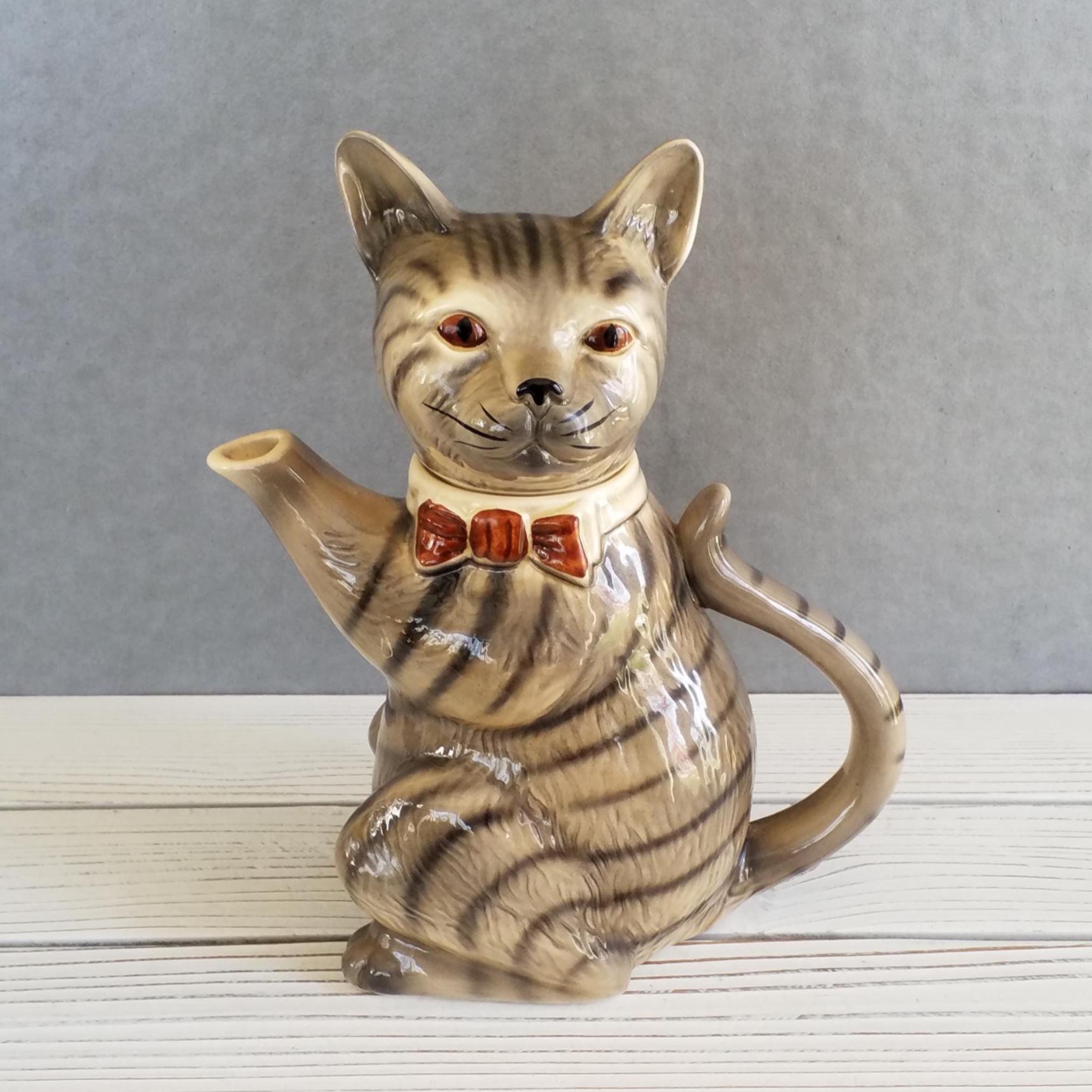 Vintage Cat Teapot - Etsy