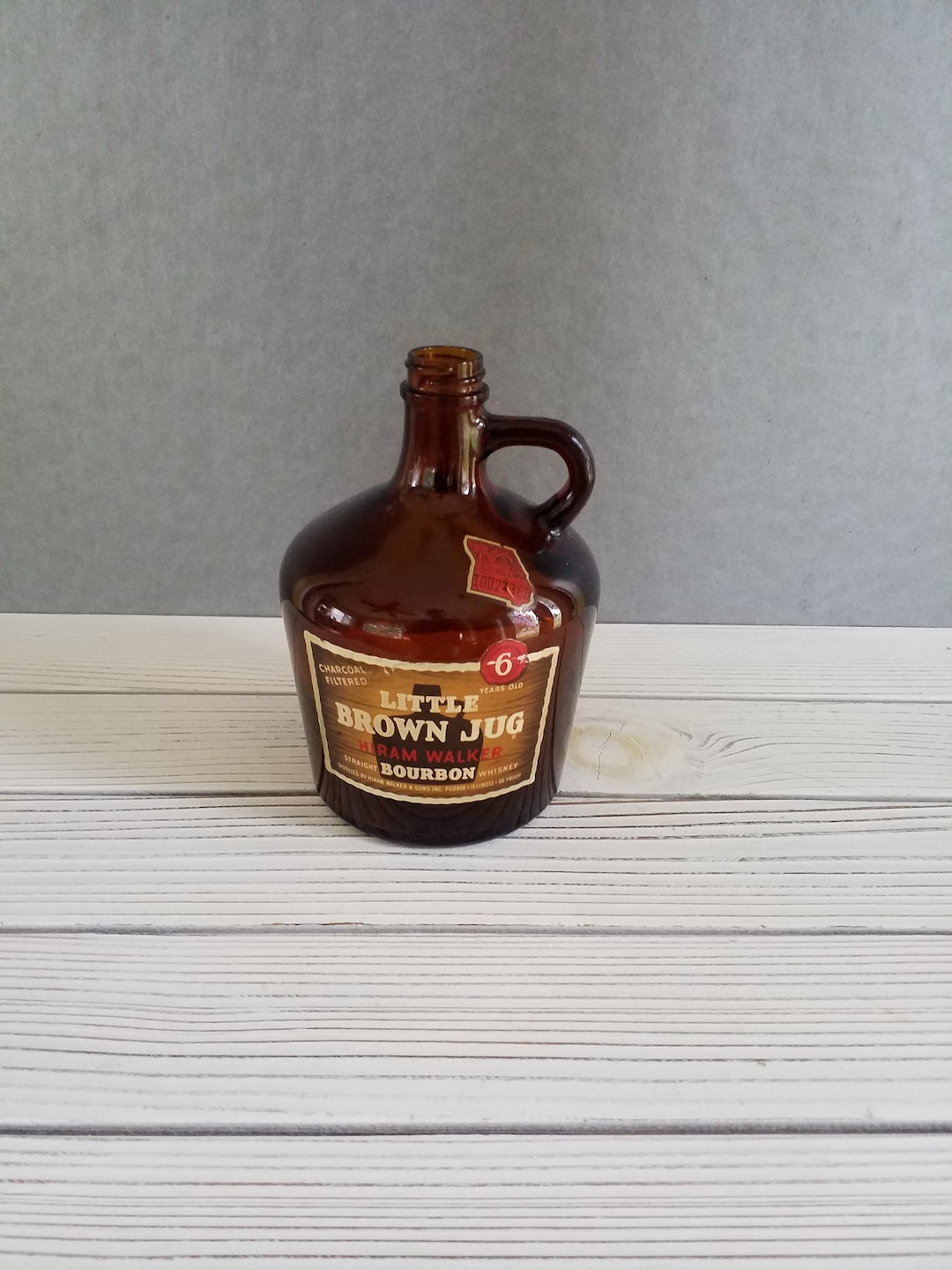 Little Brown Jug Whiskey Bottle Hiram Walker Mid Century Etsy