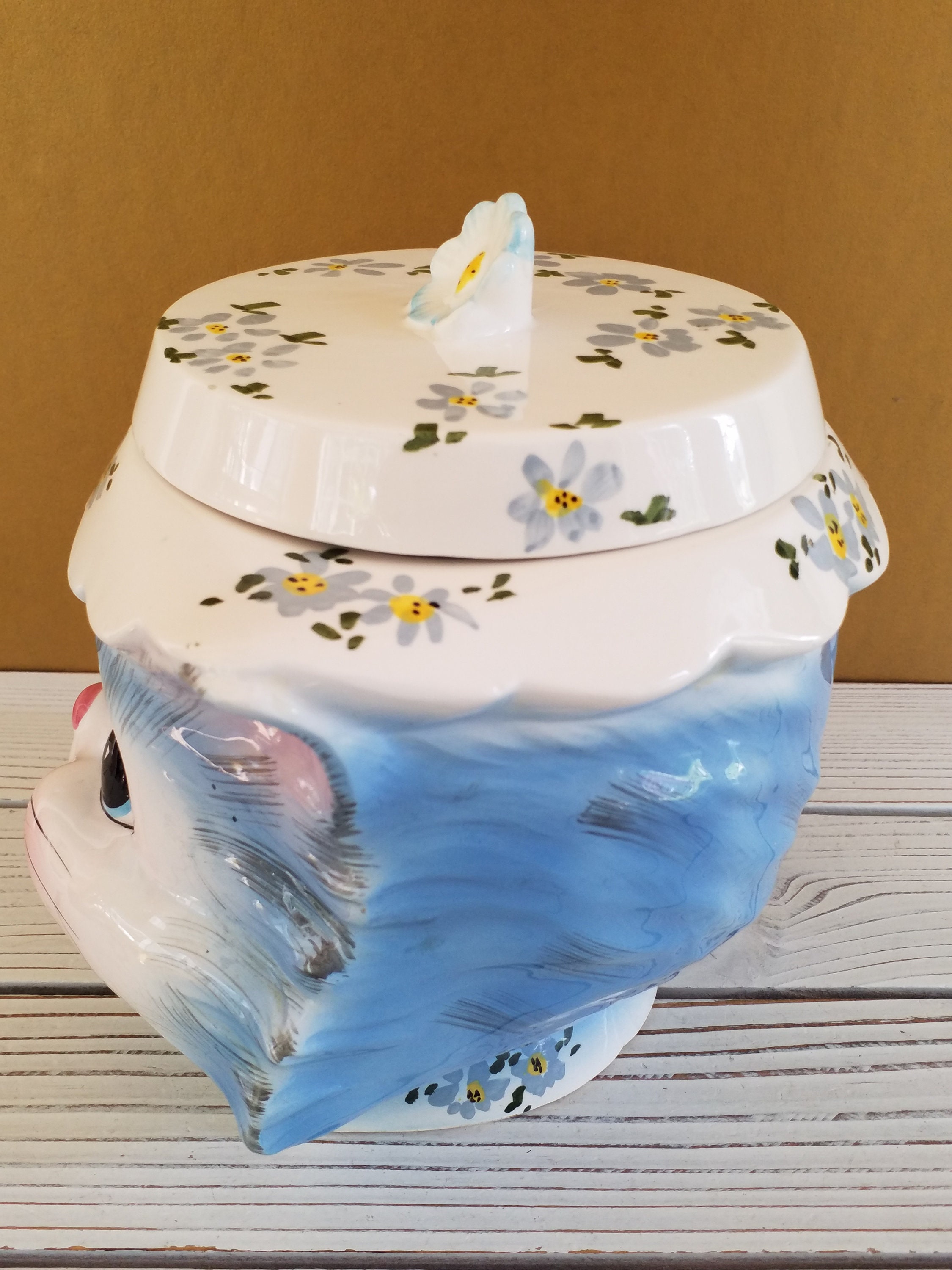 Lefton Miss Priss Cat Cookie Jar Ceramic Vintage Mid Century - Etsy