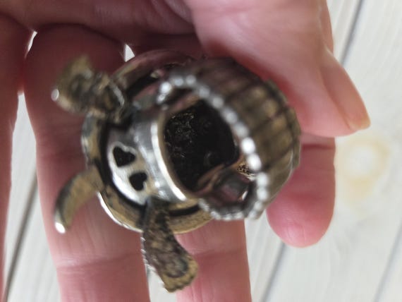 Turtle Rhinestone Ring Vintage - image 7