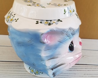Lefton Miss Priss Cat Cookie Jar Ceramic Vintage Mid Century - Etsy
