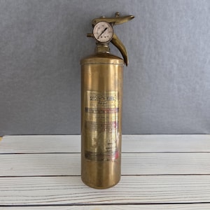 Vintage Brass Fire Extinguisher - Etsy