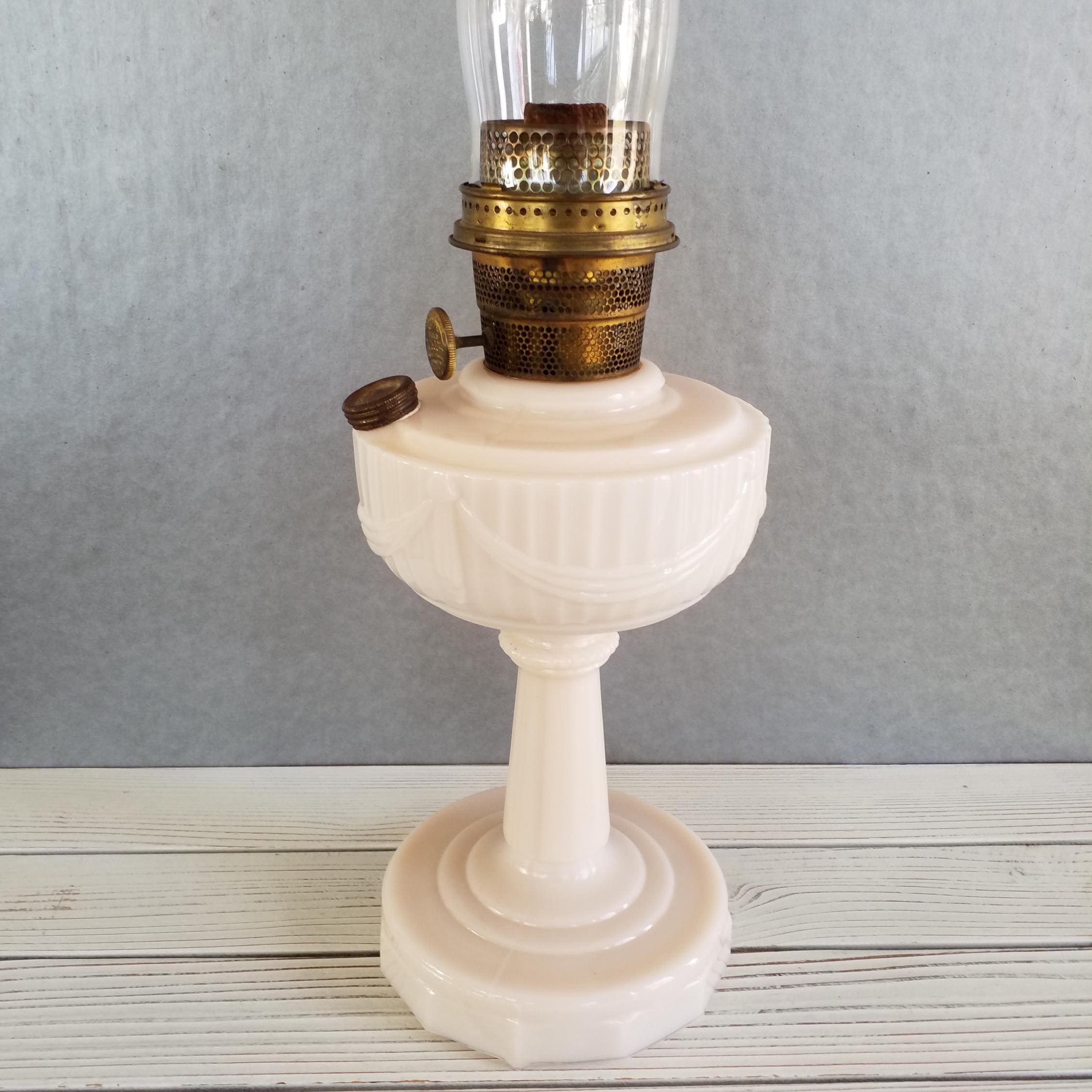 Aladdin Oil Lamp Ivory Glass Alacite Drape Antique - Etsy