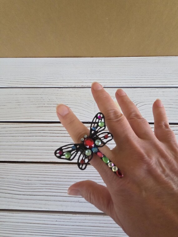 Firefly Rhinestone Ring Vintage - image 2