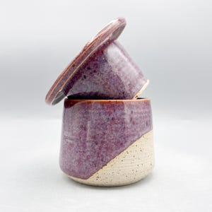 Butter Crock, handmade out of speckled stoneware with Dragons breath glaze,  holds 180mL/6oz