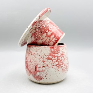 Butter Crock,  handmade out of speckled stoneware in Mars glaze, holds 205mL/7.2oz