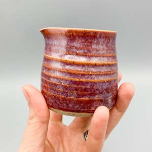 Handmade Stoneware Creamer: Dragon&#39;s Breath Glaze, Small Jug