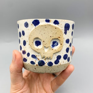Small Skull Planter with drainage holes image 1