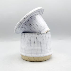 Butter Crock,  handmade out of speckled stoneware in Melted icecream glaze, holds 205mL/6.9oz