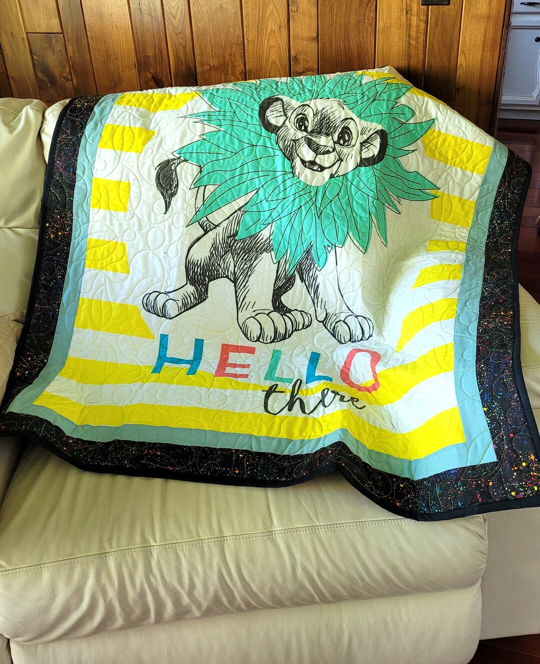 Simba Toddler Quilt or Playmat the Lion King hello There Jungle Animals