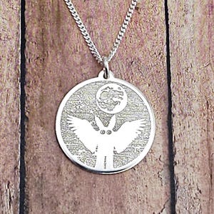 Mothman Under the Full Moon Necklace, Mothman Jewelry, Cryptid Necklace, Cryptid Gear Mothman, West Virginia Monster, Cryptid Charm