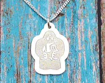 Collana Golem, Collana Folklore, Collana Golem in argento sterling, Ciondolo Golem in argento, Gioielli con ciondolo folk, Folklore ebraico, Creatura di fango