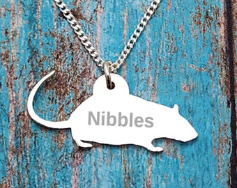 Custom Rat Necklace, Rat Jewelry, Rat Lover Gift, Pet Memorial Pendant, Pet Necklace, Rodent Owner, Year of the Rat, Rat Mom Gift