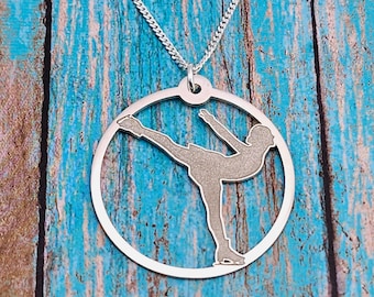 Figure Skater Necklace, Ice Skating Pendant, Skater Jewelry, Figure Skating Gift, Figure Skating Coach Gift, Skating Lessons, Girl on Skates