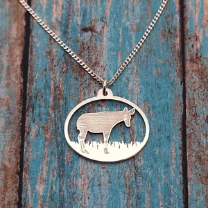 Okapi Necklace, Okapi Jewelry, Okapi Pendant Necklace, Okapi Lover Gift, Forest Giraffe, Zebra Giraffe, Silver Okapi, Gold Okapi