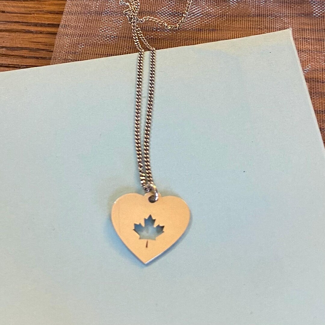 🍁 Collana Foglia D'Acero Canada Con Casa E Albero - Gioiello Autunno In Acciaio Inox - Regalo Donna - 5