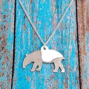 Tapir Necklace, Malayan Tapir Jewelry, Herbivore Charm, Asia Animal Pendant, Asian tapir, Asiatic tapir, Oriental tapir, Indian tapir