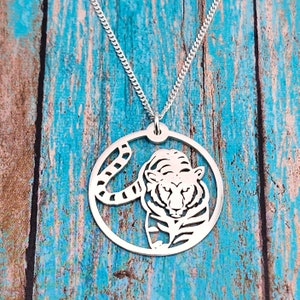 Tiger Necklace, Year of the Tiger, Cat Birthday Gift, Tiger Lover Gift, Jungle Cat, Prosperity Jewelry, Big Cat Pendant