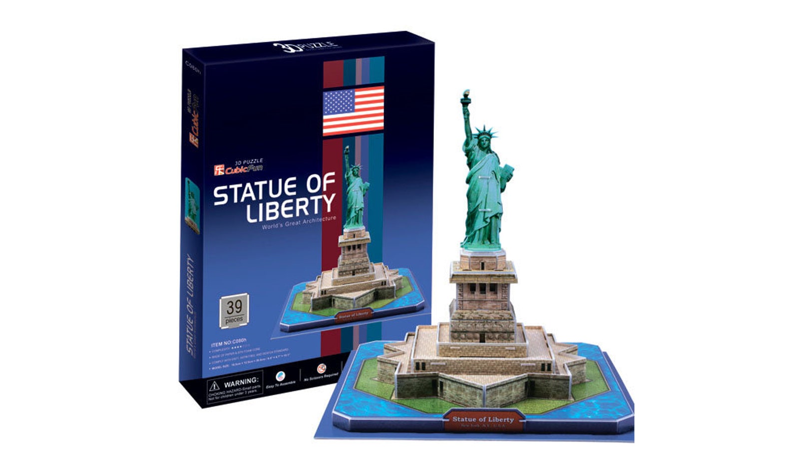 3D Puzzle Statue of Liberty USA 39 pieces Etsy
