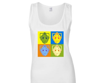 Kask Cybermen - Dr Who - Warhol - Pop Art - Kamizelka damska/Top bez rękawów