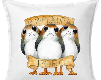 P-P-P Pick Up A Porg - Gwiezdne Wojny - Ostatni Jedi - Sztuka Filmowa - Poduszka