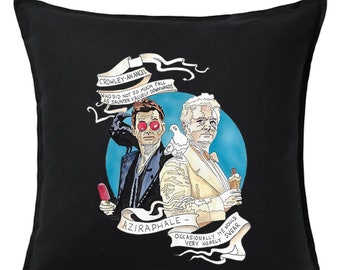Good Omens Terry'ego Pratchetta i Neila Gaimana. Aziraphale i Crowley z udziałem Davida Tennenta i Michaela Sheena - Poduszka