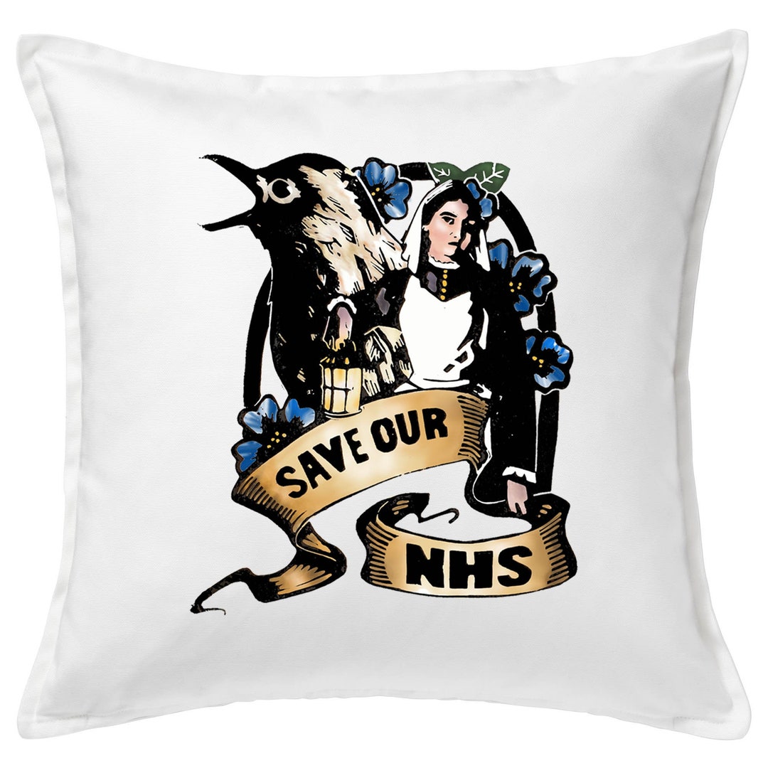Florence Nightingale Inspired Art Save Our NHS Charity Donation Cushion