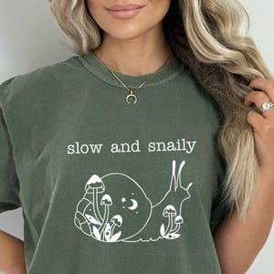 Comfort Colors® Sarcastic Weirdcore Tshirt, Funny Snail Shirt, Snail Lover Gift, Nature Lover Tee, Gen Z Humor Graphic Tee, Snail Mama Gift