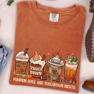 Comfort Colors Fall Shirt, Pumpkin Spice Latte Women&#39;s Fall Tee, Fall Pumpkin Season Tshirt, Autumn Fall Tee, Cozy Season Outfit, Fall Vibes